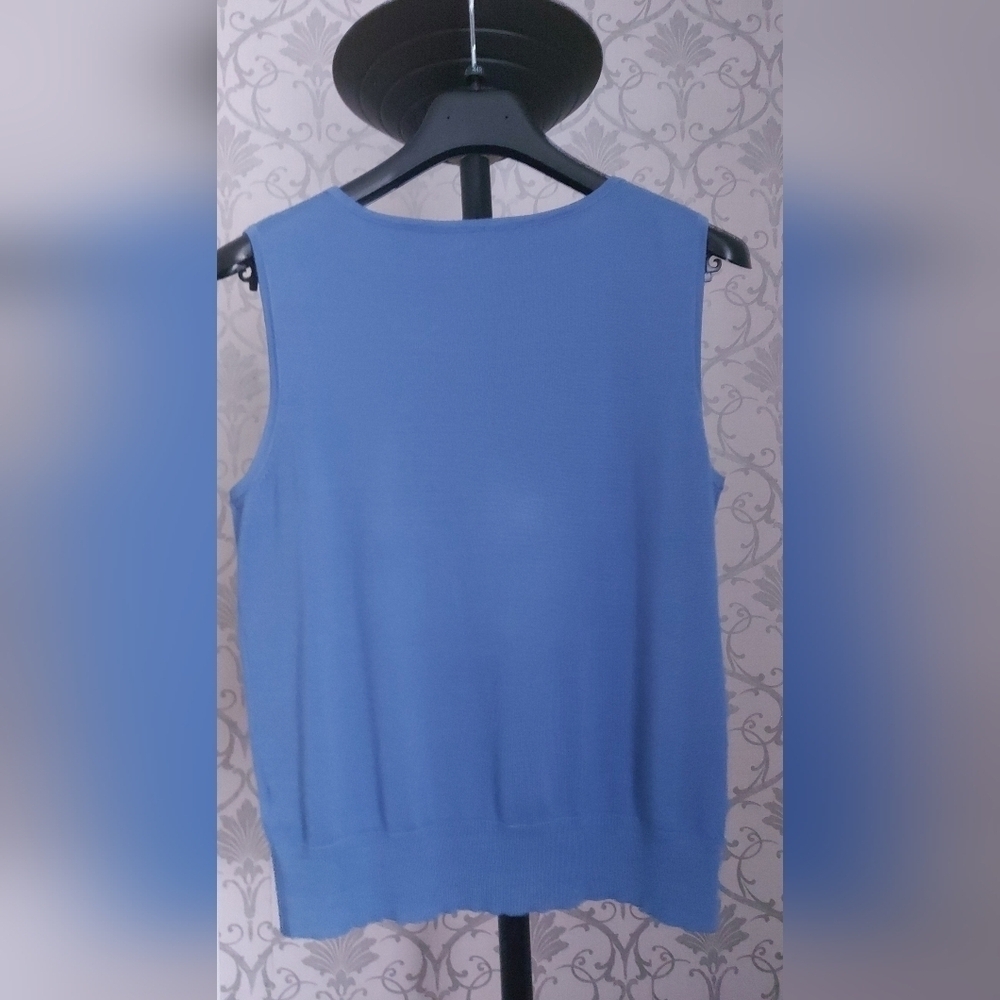 Cable & Gauge Knit Sweater Vest XL Blue Sleeveless Top - Picture 3 of 7